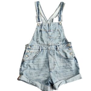We the People Ziggy Shortalls Women's S Blue Denim Preppy Beach Streetwear Boho